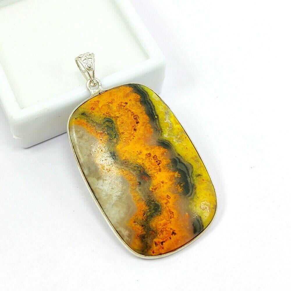 NATURAL Bumble BEE JASPER GEMSTONE 92.5 STERLING SILVER: NATURAL Bumble BEE JASPER GEMSTONE 92.5 STERLING SILVER PENDANT Product Type : PENDANT Main Stone : Bumble BEE JASPER Main Stone Color : MULTICOLOR Metal : STERLING SILVER Metal Purity : 92.5 Pendant 