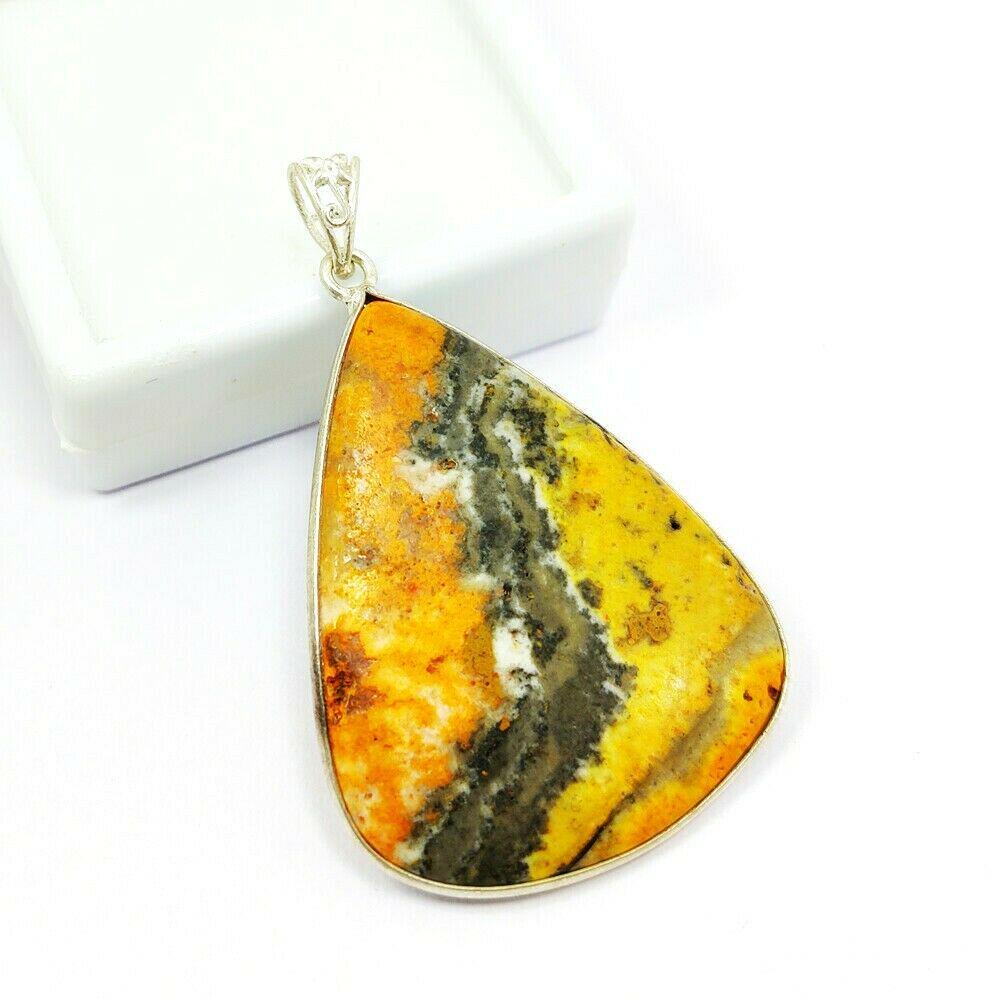NATURAL Bumble BEE JASPER GEMSTONE 92.5 STERLING SILVER: NATURAL Bumble BEE JASPER GEMSTONE 92.5 STERLING SILVER PENDANT Product Type : PENDANT Main Stone : Bumble BEE JASPER Main Stone Color : MULTICOLOR Metal : STERLING SILVER Metal Purity : 92.5 Pendant 