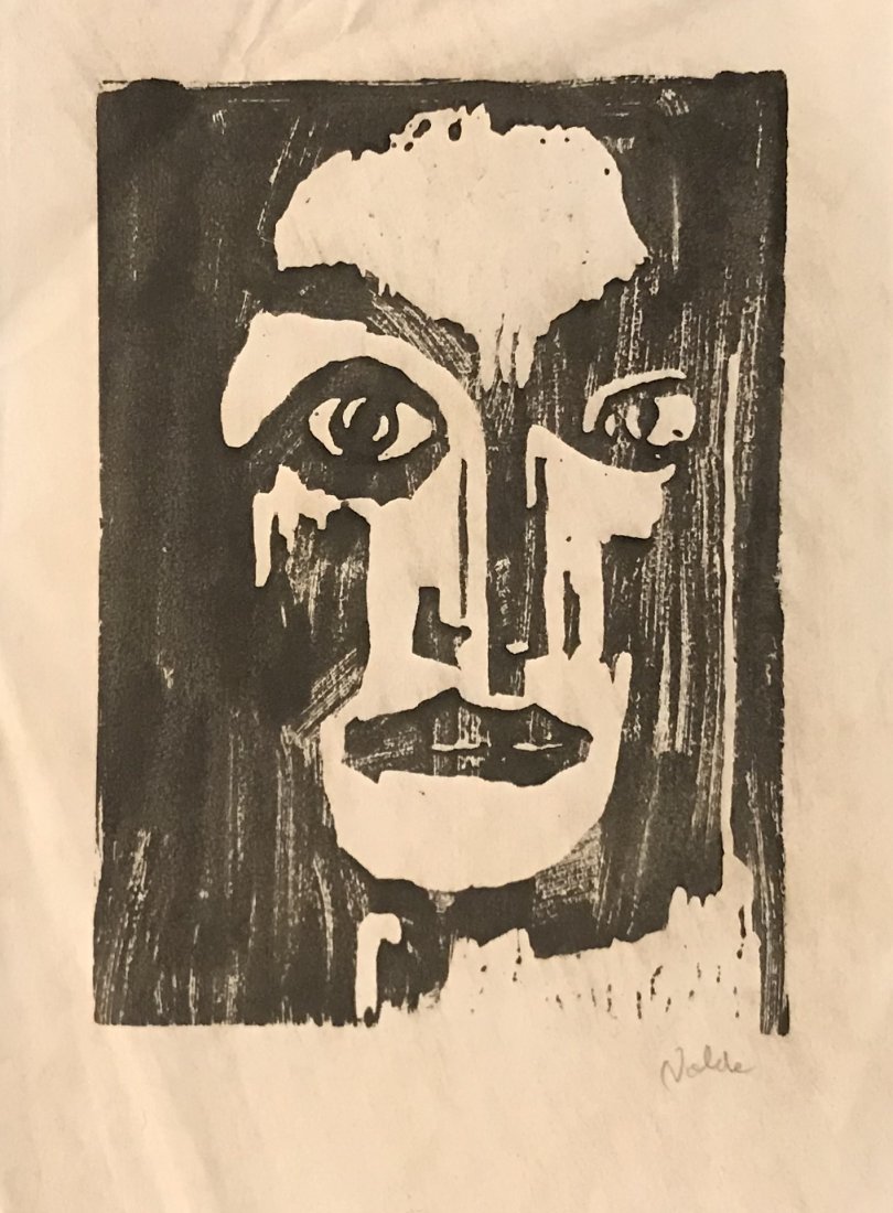 Abstract Wood Block Print by Nolde: Abstract Wood Block Print By Nolde