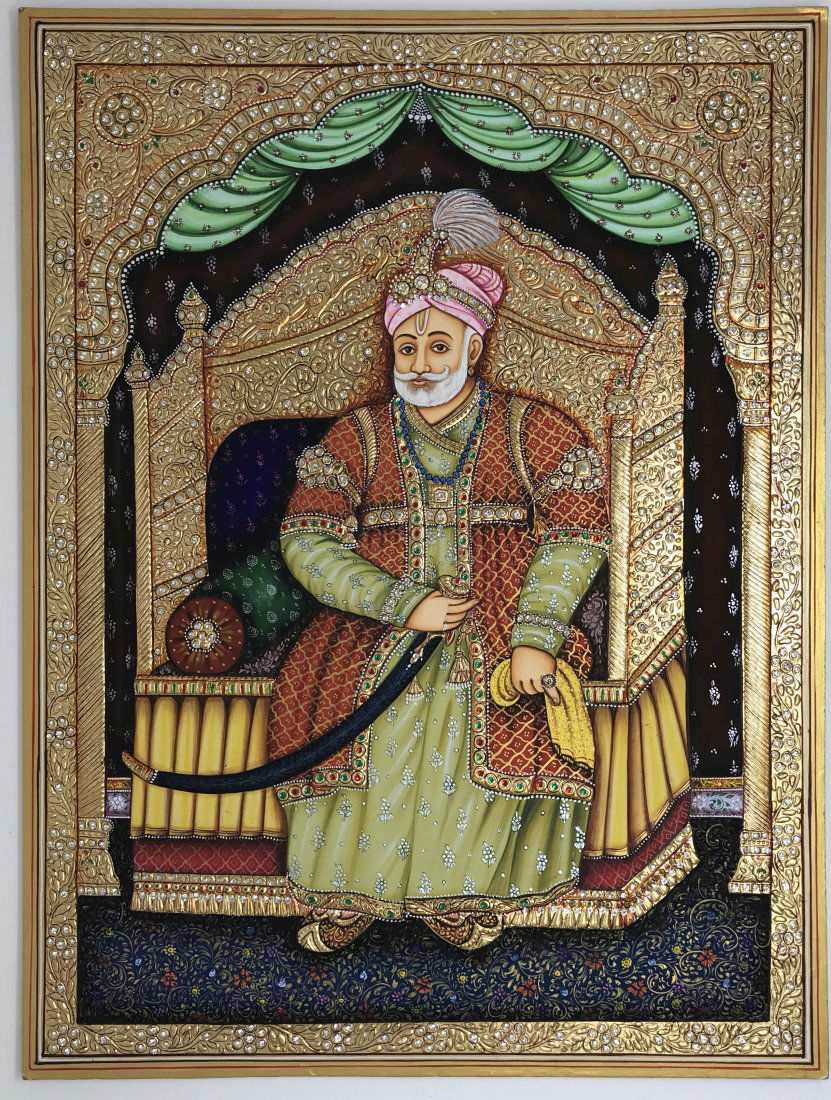 Old Indian Tanjore school painting of Maharajah (1 of 1)