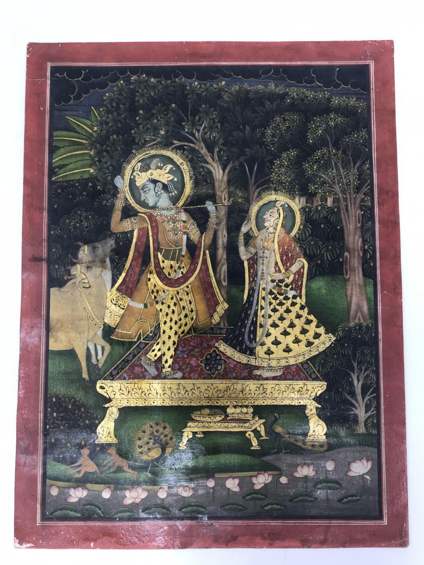 Indian Kishangarh School Painting of Radha Krishna (1 of 4)