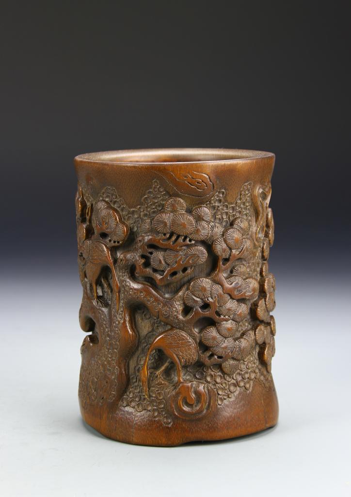 Chinese Bamboo Brush Pot (1 of 4)