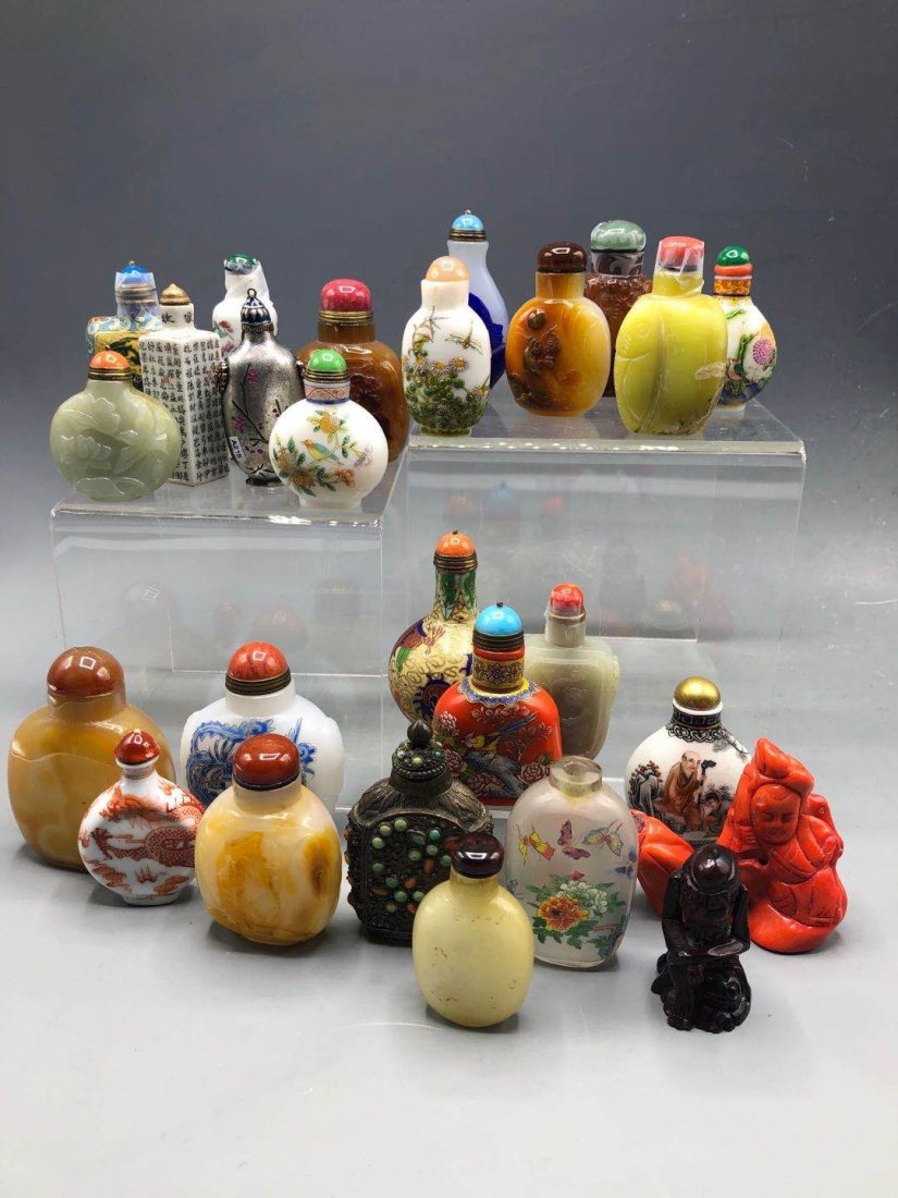 A Group of Snuff Bottles and Figures (1 of 3)