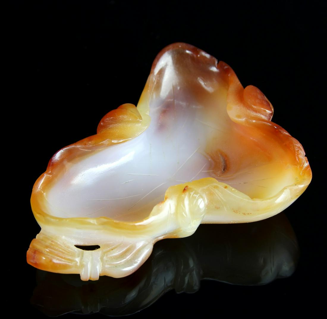 Chinese Carved Agate Brush Washer (1 of 1)