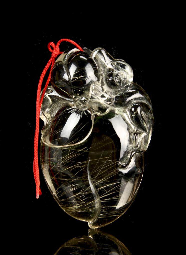 Chinese Crystal Pendant: Chinese Crystal Pendant.3 in. x 2 in.