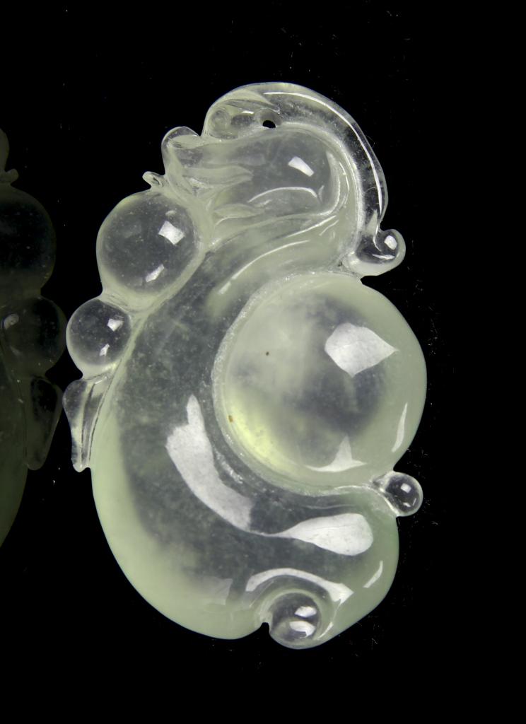 Chinese Jadeite Pendant: China, Jadeite Pendant. Height 1 3/4 in.