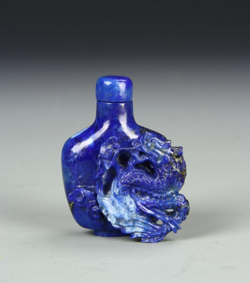 Chinese Lapis Snuff Bottle (1 of 4)