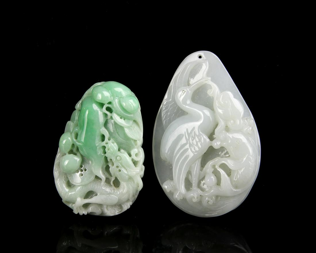 Two Chinese Jadeite Pendants (1 of 2)