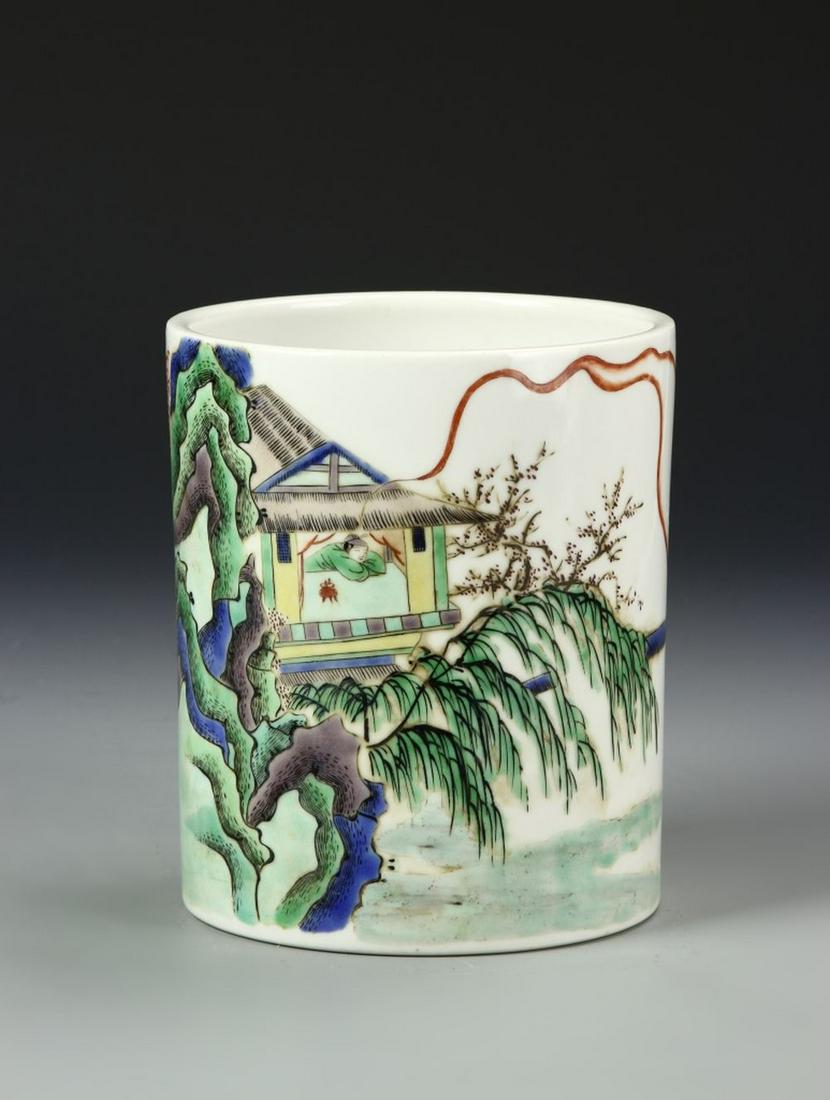 Chinese Wucai Brush Pot (1 of 7)