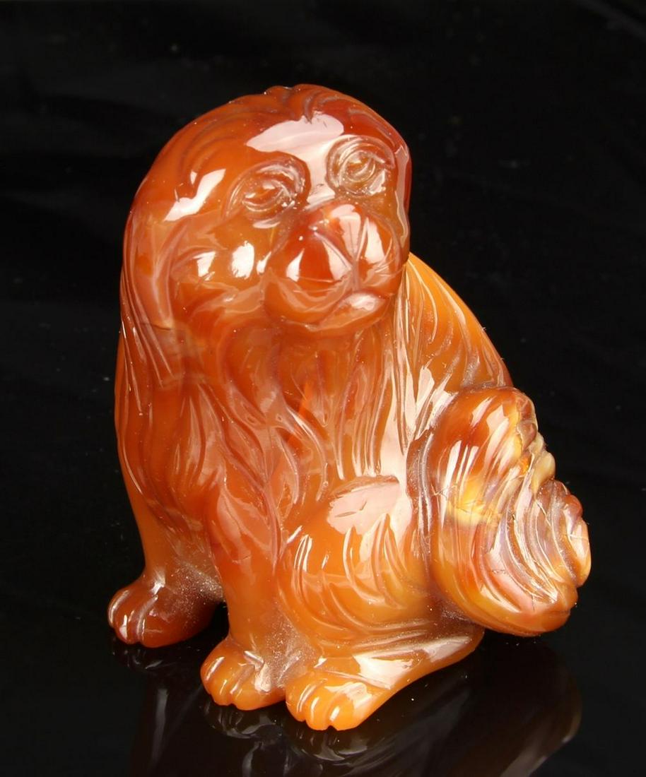 Chinese Carved Agate Foo Lion (1 of 1)