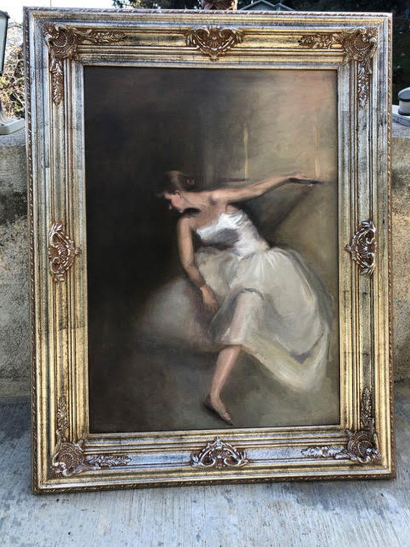 Oil on Canvas Signed Grigory Gluckmann: Oil on canvas, American school,attributed to Grigory Gluckmann,(1898 - 1973) California 36" x 24"(91.5 x 61 cm), framed 44" x 34”