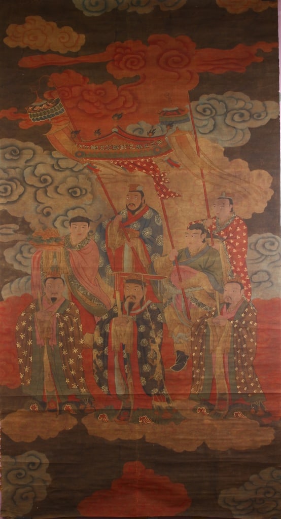 Chinese Antique Scroll Painting of Figures (1 of 2)