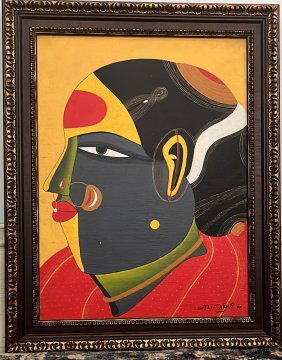 Thota Vaikuntam ( Indian) Oil On Canvas Painting (1 of 1)