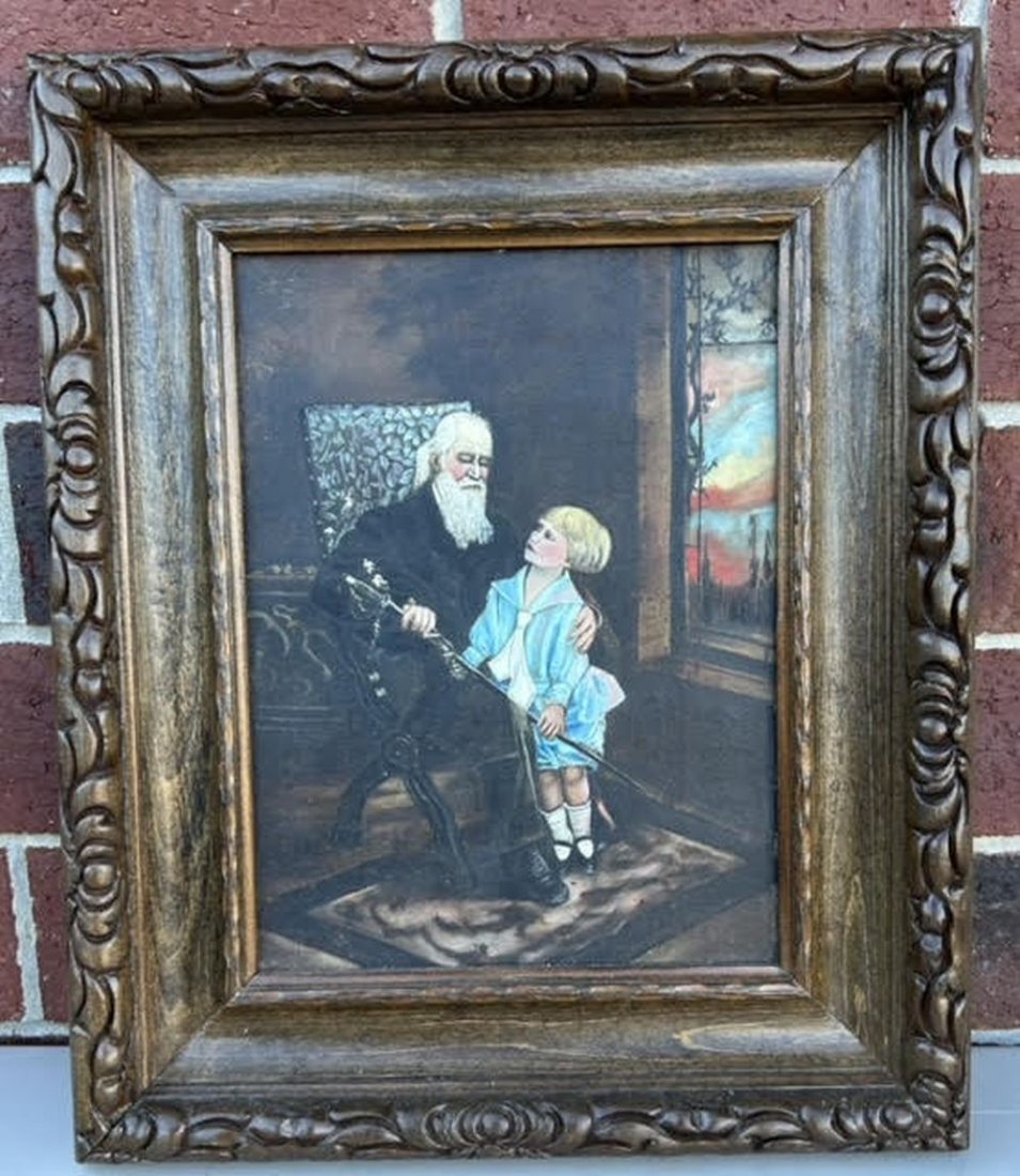 Oil on Canvas Civil War Period Painting: Oil on Canvas Civil War Period Painting, frame size: 17 3/4" x 14 3/4', painting size: 9" x 12"