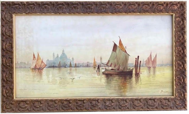 Watercolor on Paper Siigned Antonietta Brandeis: Watercolor on paper, signed Antonietta Brandeis (1848/9 - 1920/26) Czech Republic, Italy, Austria. 12" x 23", framed 15 1/4" x 27”Provenance: Important collection Beverly Hills, CaPlease note th