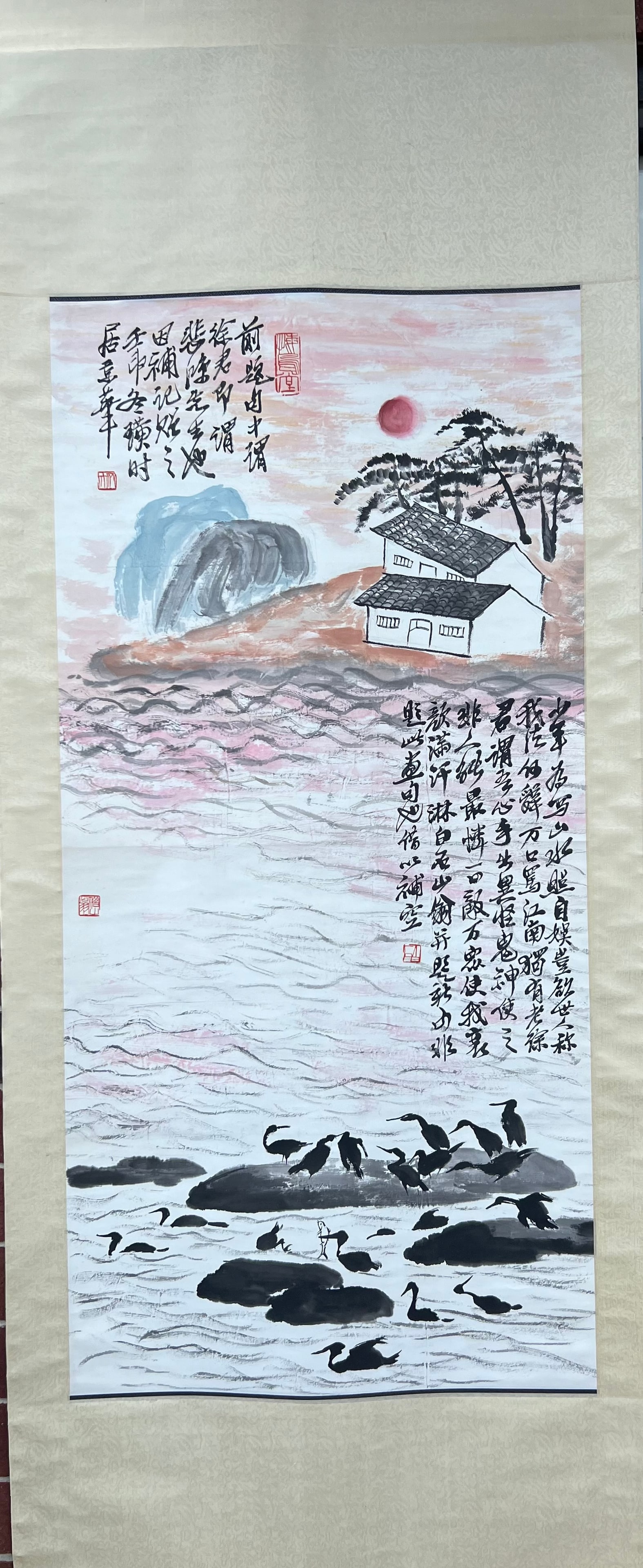 Chinese Scroll Painting of Landscape Signed Qi Baidhi (1 of 6)