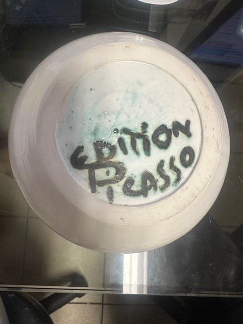 Ceramic Ashtray Signed Stamped Pablo Picasso (1 of 2)