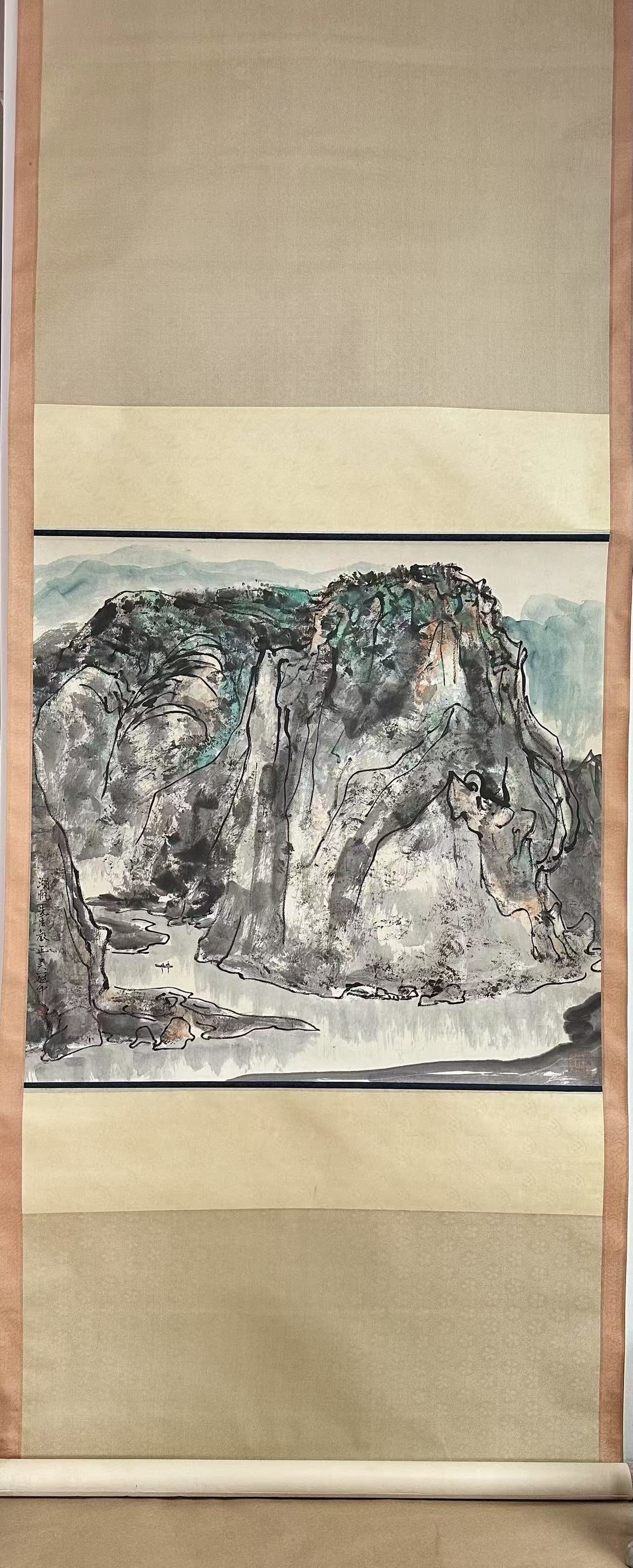Chinese Scroll Painting of Landscape Signed Wu Guanzhong (1 of 7)
