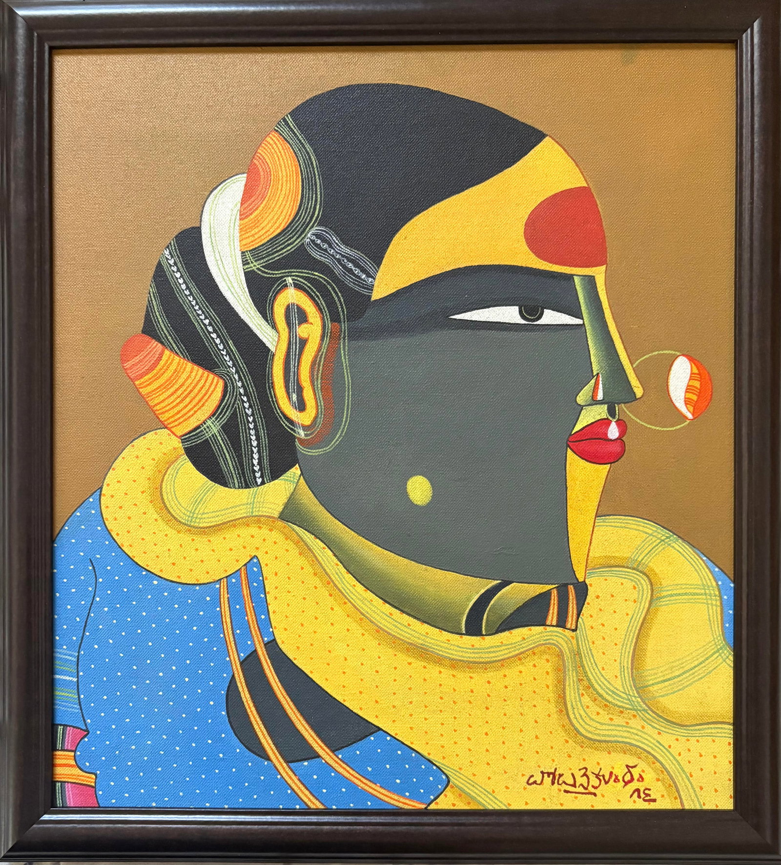 Thota Vaikuntam (Indian) acrylic on canvas painting (1 of 1)