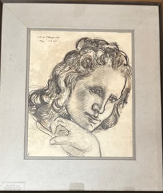 Charcoal drawing dated 1939 by William Horace Littlefield