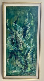 Amazing abstract oil on board possibly Russian art 1960s unsigned