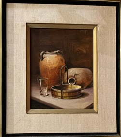 Nice oil painting of A still life signature unknown.