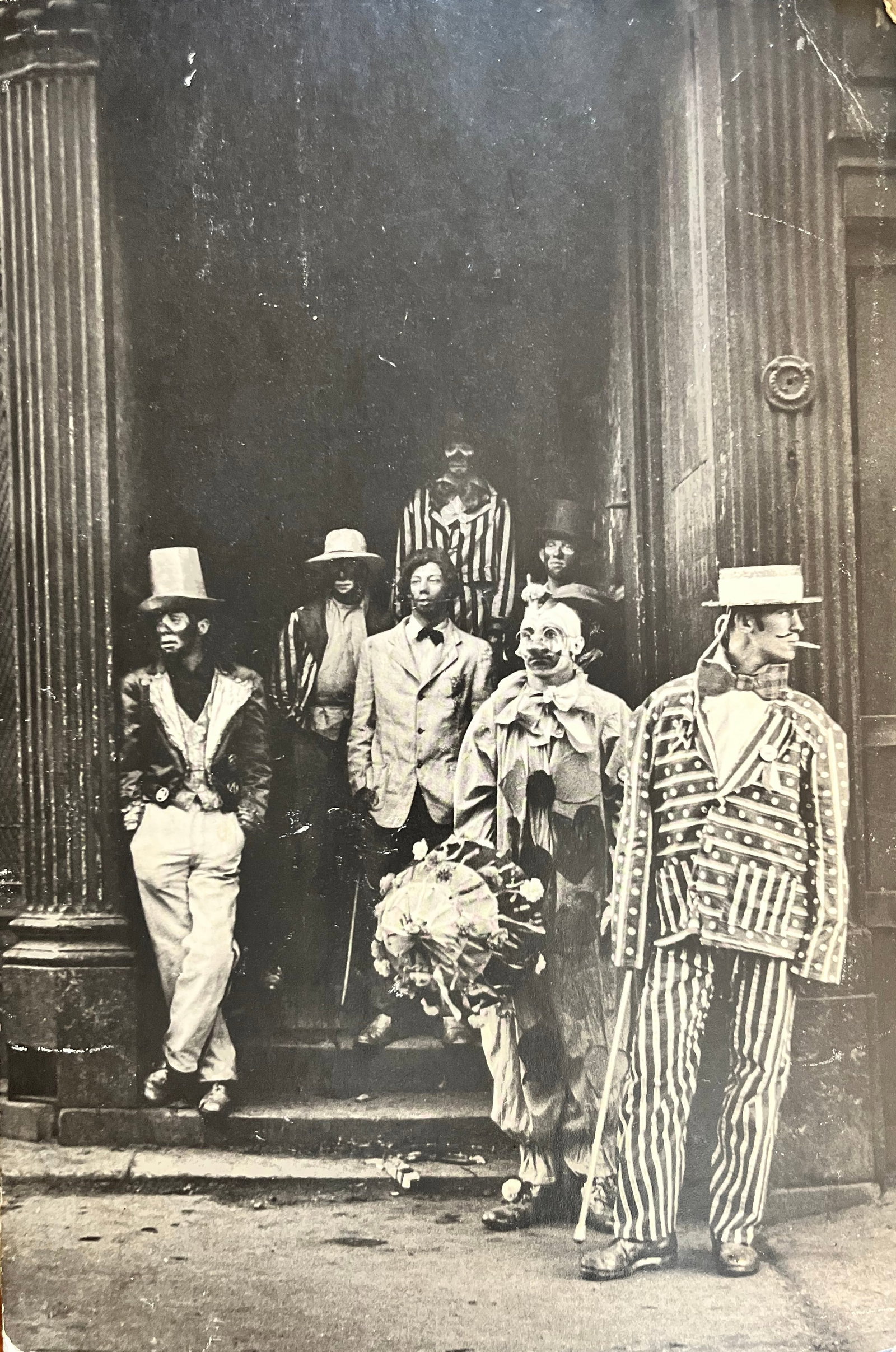 The image is a photograph titled "Mummers (Second and Delancey Street)" by Seymour Mednick, (1 of 7)