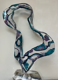 A beautiful lucite  carve sculptural art 19 inches wide 30 inches tall