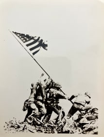 Photographed by Joe Rosenthal holding the flag vintage photo