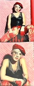 Two snapshot photos of pink.