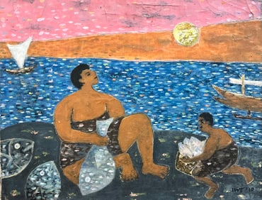 Nice oil, paint signature unknown oil on canvas.