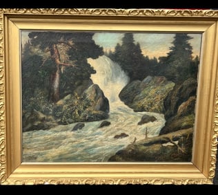 This painting is a large painting and signed by E Bach early 19th century