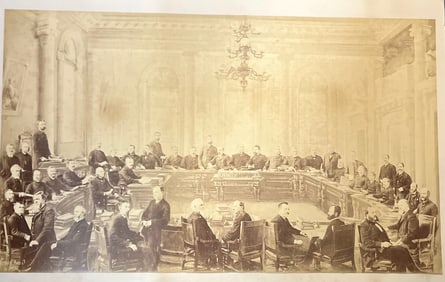 Large early albumen photograph of the New Hampshire at the statehouse