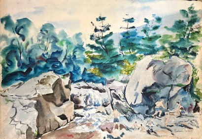 Nice watercolor good condition double-sided