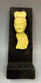 Antique Chinese mini terra-cotta bust