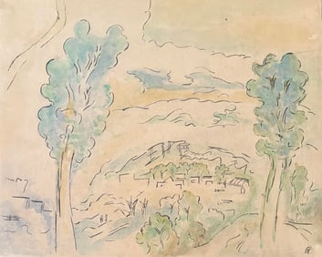 Binode Bihari Mukherjee (Indian 1904-1980) watercolor painting on paper signed bottom right