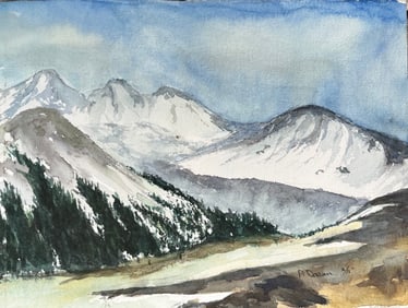 Watercolor signed P Doran I’m bottom right