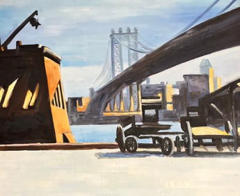 Painting a NewYork harbor age unknown unsigned