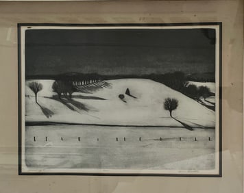 Two large etching   by Alvin dunkle good condition both sign titled