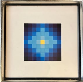 Possibly 1980s piece print in a nice wooden silver gold frame