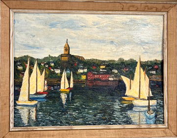 Beautiful scene of Gloucester mass the inner Harbor