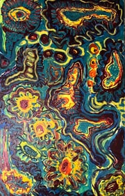 A large abstract painting, a unknown oil on canvas