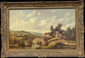 Oil on Canvas Landscape Signed: Oil on Canvas Landscape Signed, Framed, Frame size: 29" x 42 1/2", Painting size: 36" x 22"