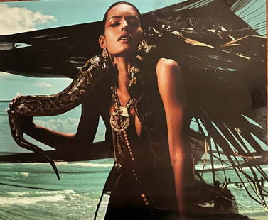 Art photograph woman holding a snake on an island Vogue photographer: Art photograph woman holding a snake on an island Vogue photographer condition. Good measurements are 14 inches and width 11 inches wide.