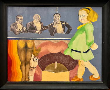 Attribute to Salvador Dali oil painting unsigned age unknown: Attribute to Salvador Dali oil painting unsigned age unknown good condition 29 inches wide 24 inches tall