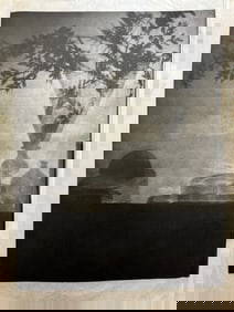 Baron A de meyer photogravure on silk: baron A de meyer photogravure on silk condition creases on the right side and bottom left side in fair condition, title class and shadows 7 1/2 inches wide 11 inches tall