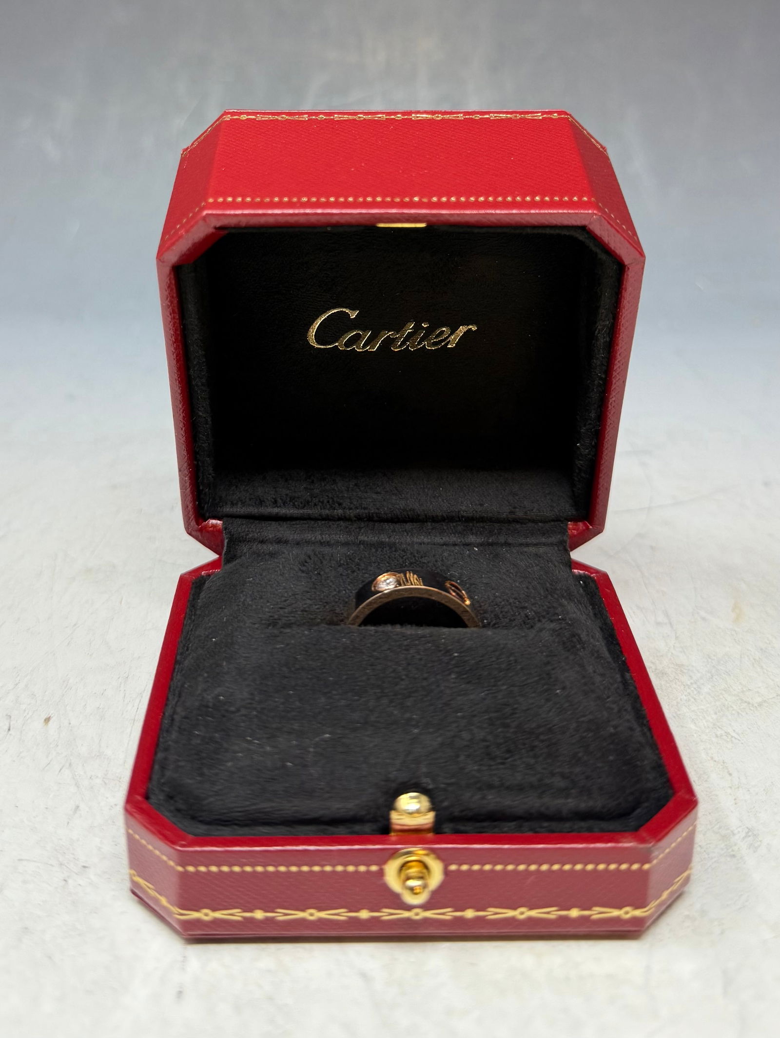 Cartier Rose Gold 1P Diamond Love Ring (1 of 10)