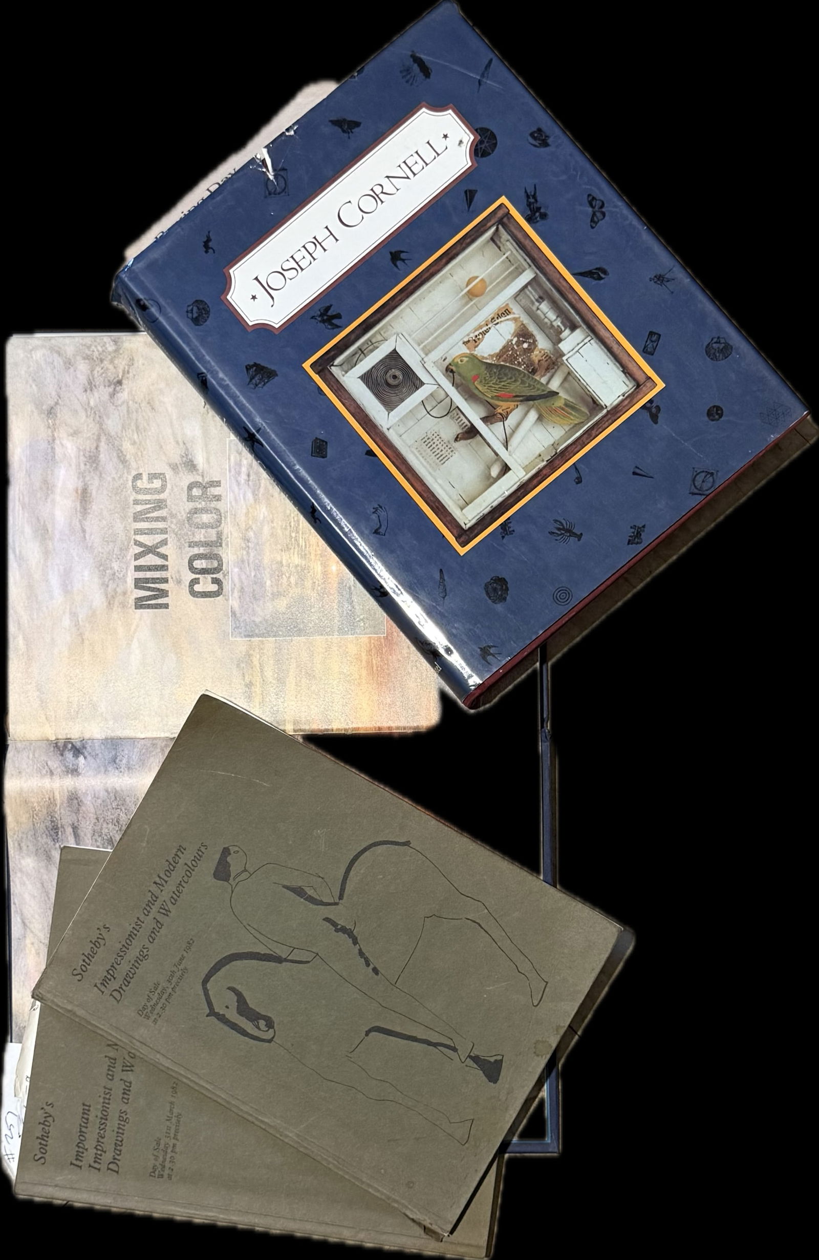 Two Sotheby’s Art Auction Catalogues & Two Art Books: Two Sotheby’s Art catalogues & two art books , the two artworks are: 1990s Joseph Cornell McShine MoMA Book and Mixing Color by Jeremy Galton