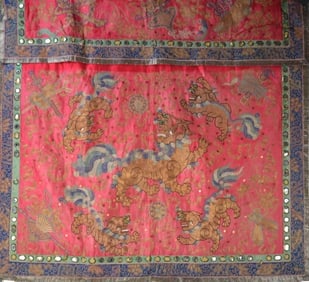 Antique Chinese Silk Embroidery Panel (1 of 2)