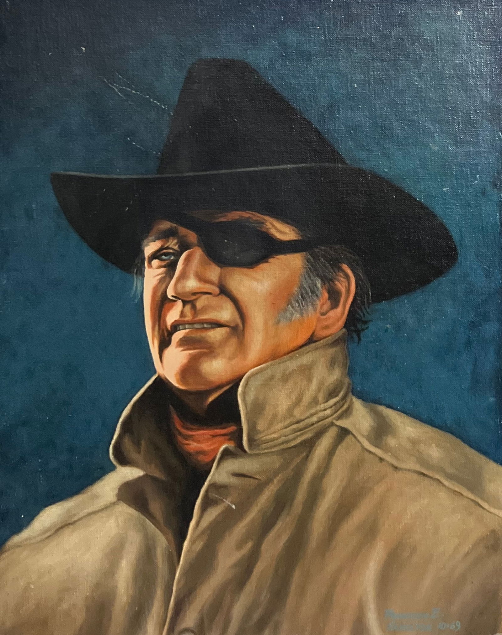 John Wayne oil on board Walt Disney artist (1 of 1)